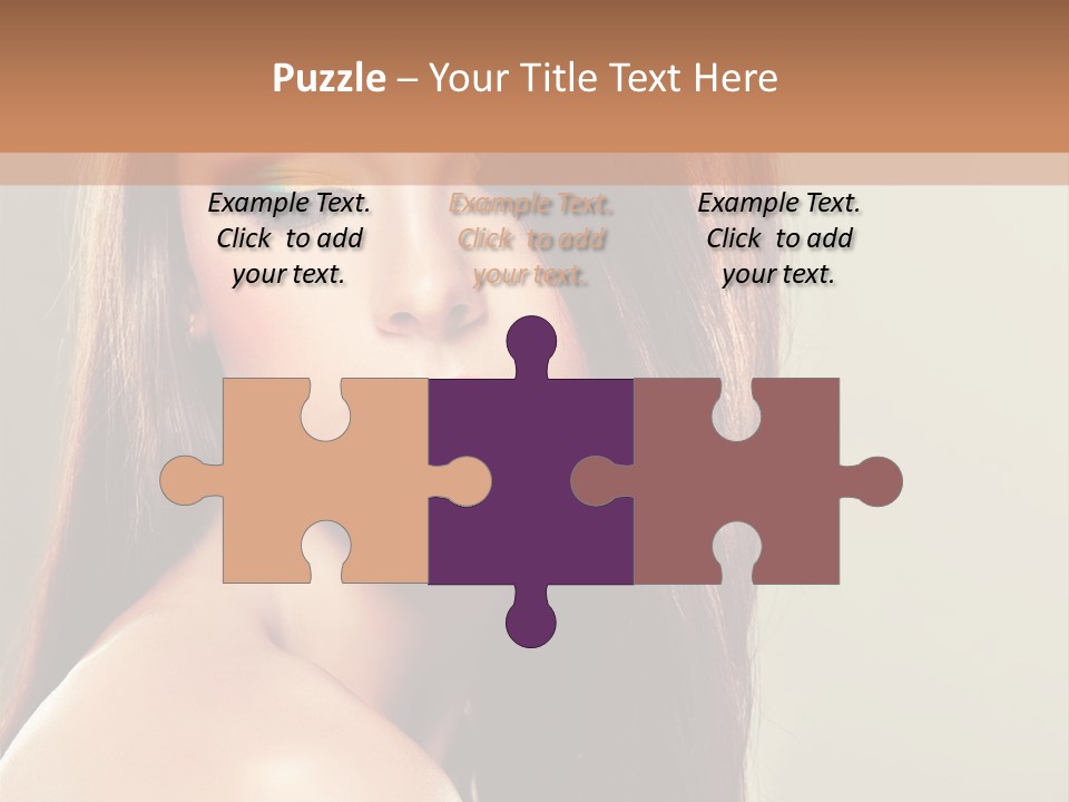 A Woman With Long Brown Hair And Green Eyes PowerPoint Template