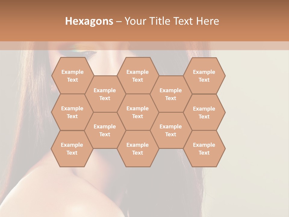 A Woman With Long Brown Hair And Green Eyes PowerPoint Template