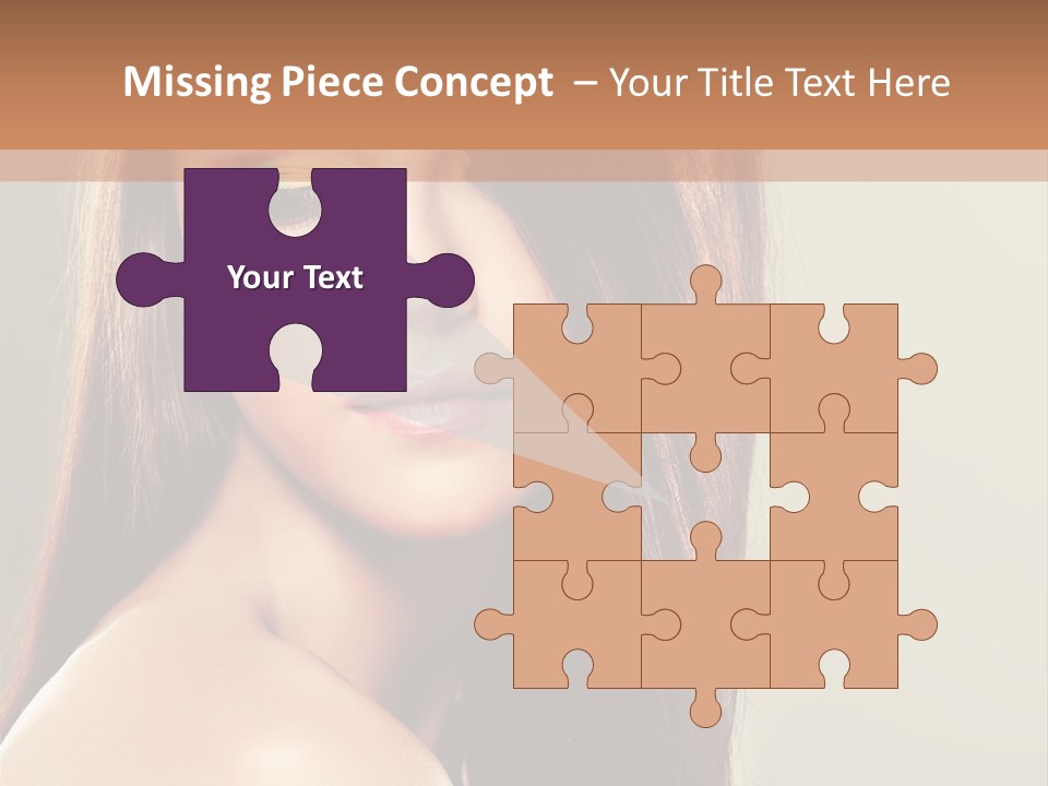 A Woman With Long Brown Hair And Green Eyes PowerPoint Template