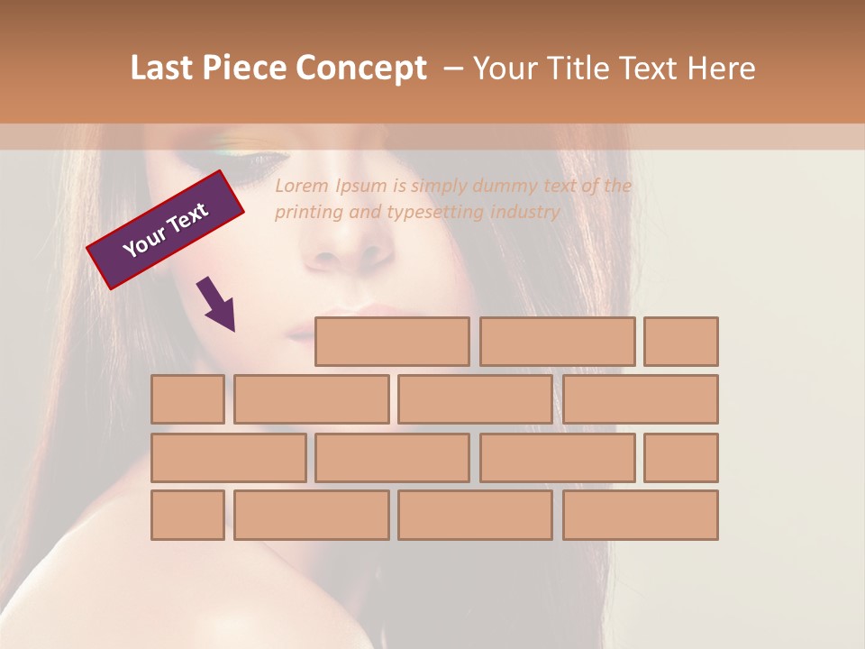 A Woman With Long Brown Hair And Green Eyes PowerPoint Template