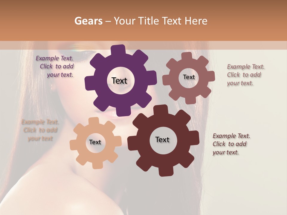 A Woman With Long Brown Hair And Green Eyes PowerPoint Template