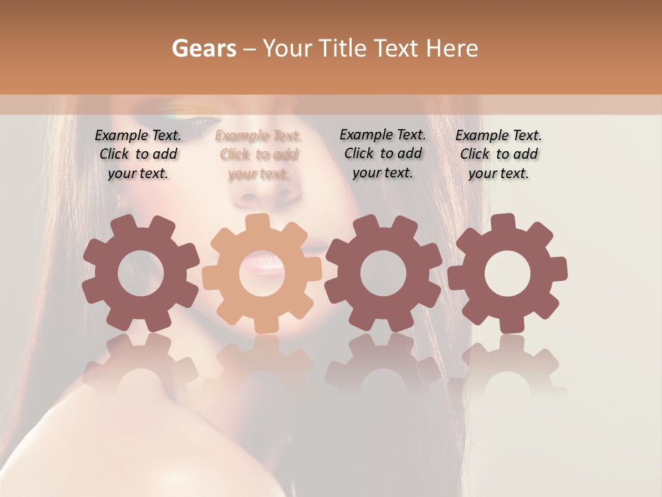 A Woman With Long Brown Hair And Green Eyes PowerPoint Template