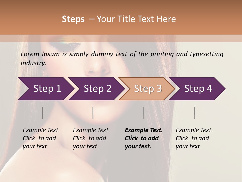 A Woman With Long Brown Hair And Green Eyes PowerPoint Template