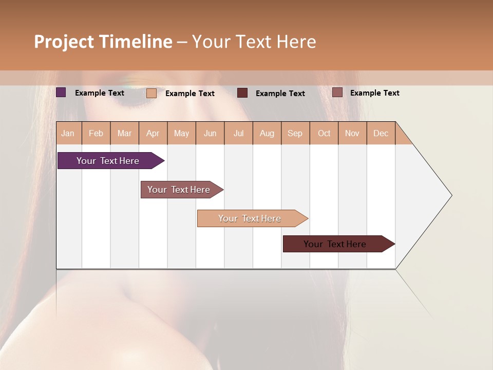 A Woman With Long Brown Hair And Green Eyes PowerPoint Template