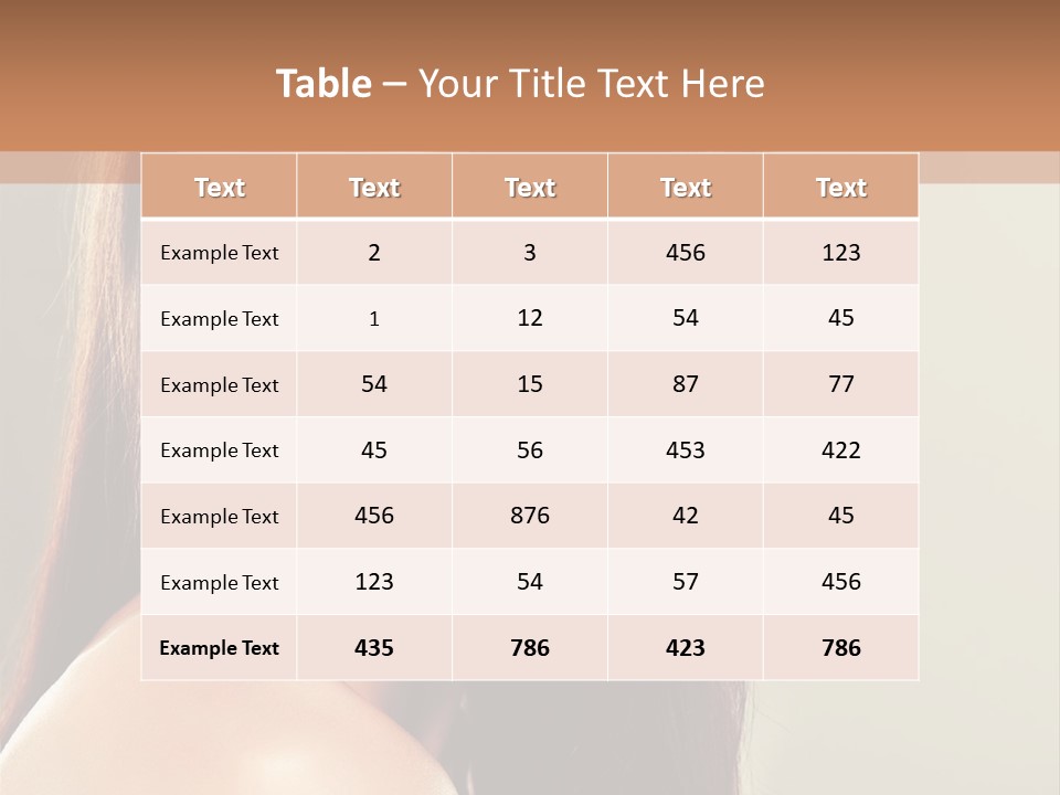 A Woman With Long Brown Hair And Green Eyes PowerPoint Template