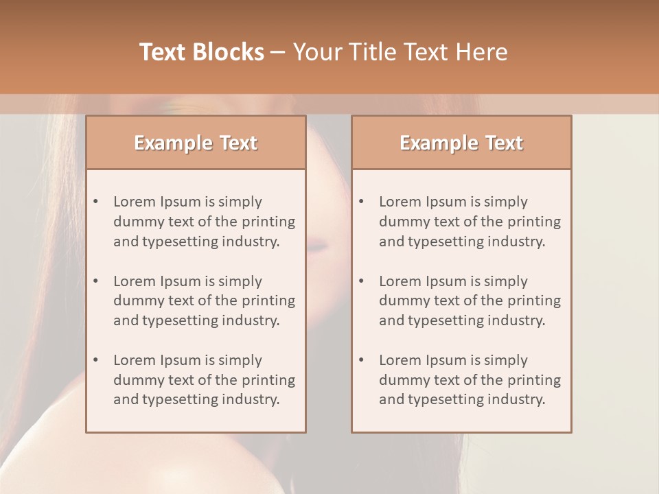 A Woman With Long Brown Hair And Green Eyes PowerPoint Template
