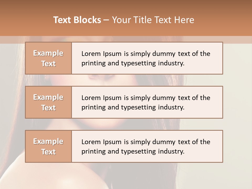A Woman With Long Brown Hair And Green Eyes PowerPoint Template