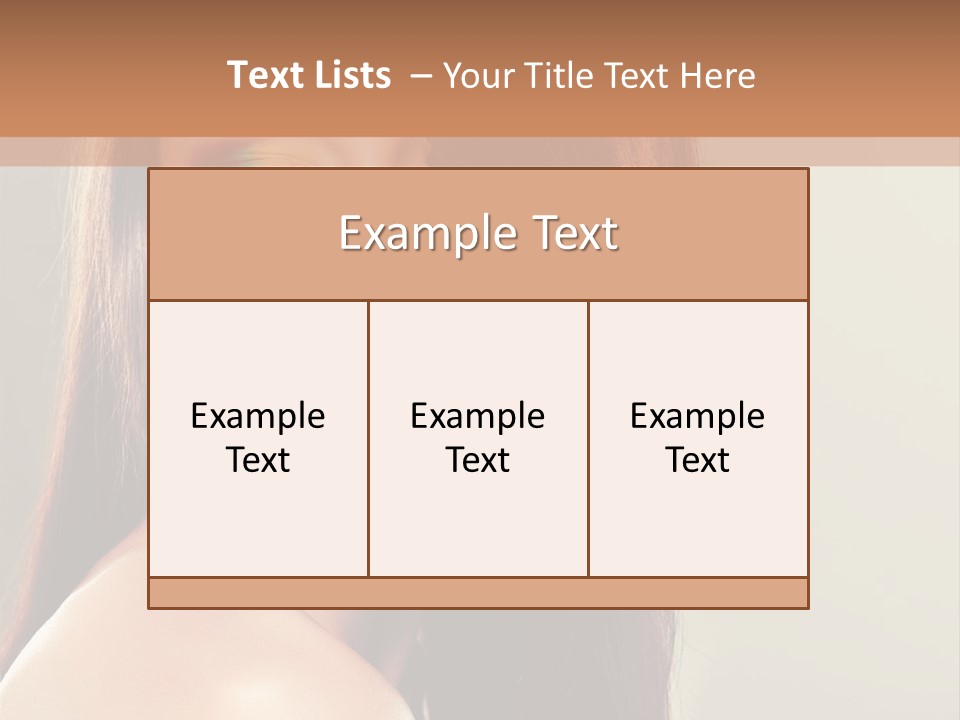 A Woman With Long Brown Hair And Green Eyes PowerPoint Template
