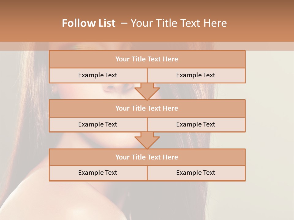 A Woman With Long Brown Hair And Green Eyes PowerPoint Template