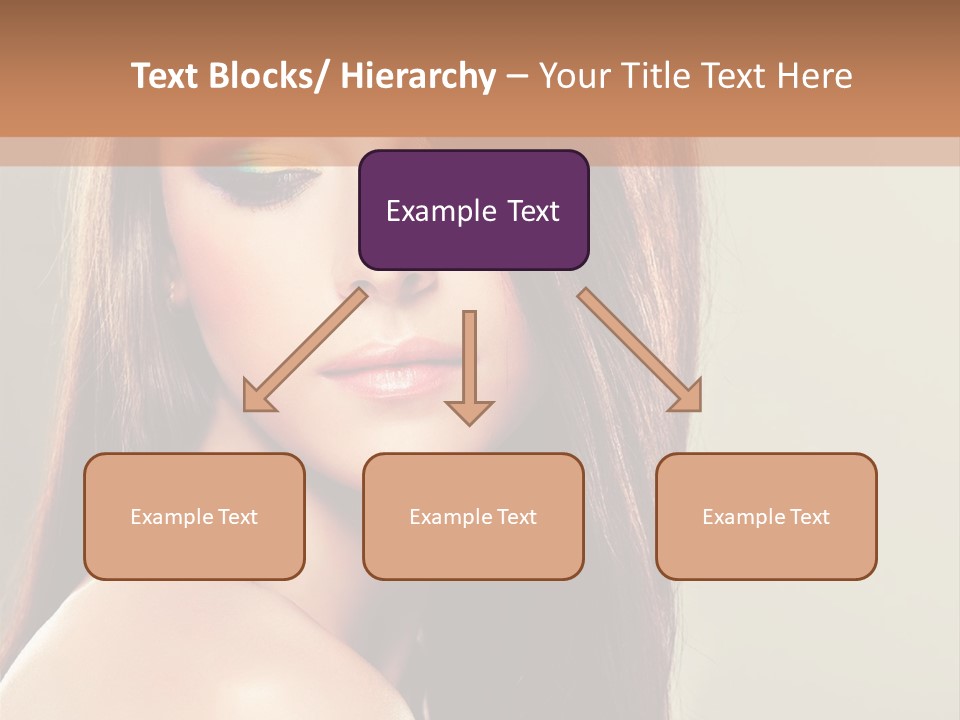 A Woman With Long Brown Hair And Green Eyes PowerPoint Template