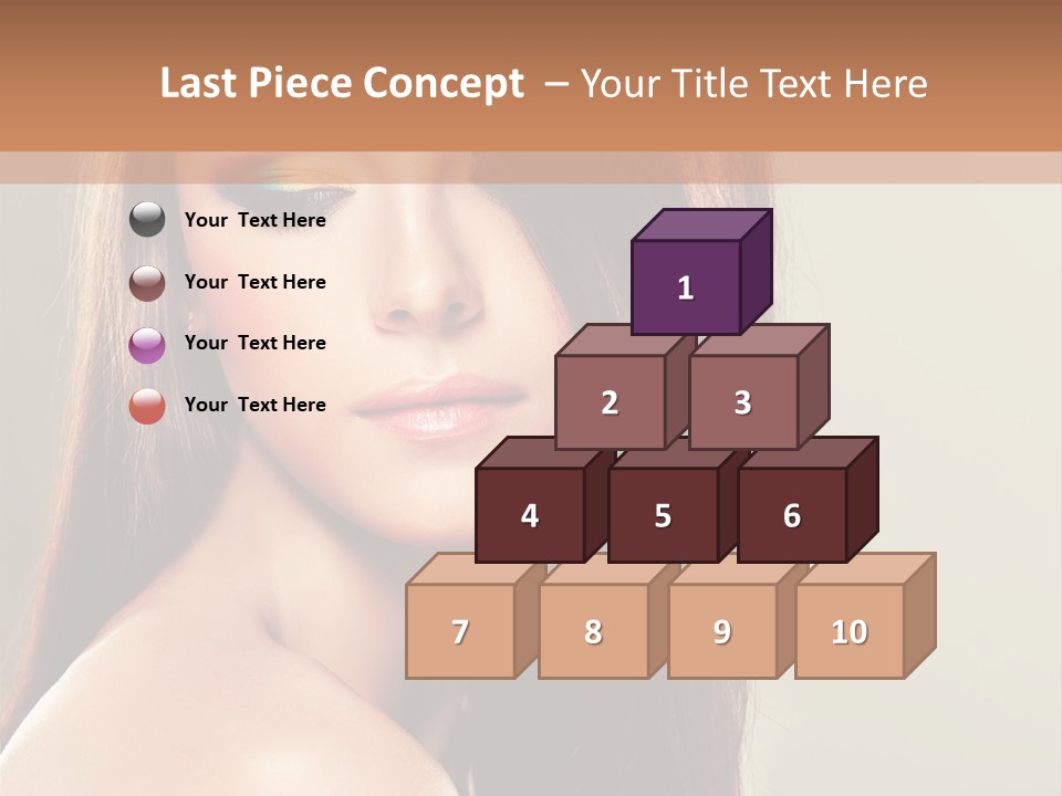 A Woman With Long Brown Hair And Green Eyes PowerPoint Template