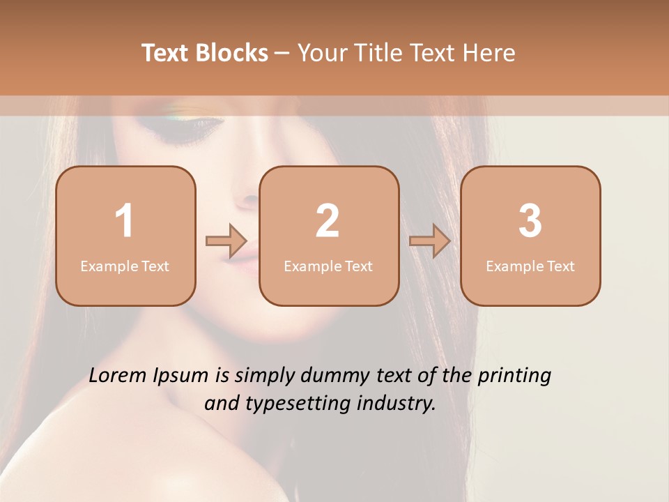 A Woman With Long Brown Hair And Green Eyes PowerPoint Template