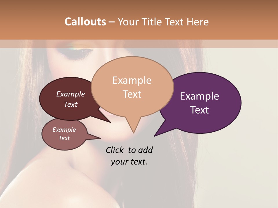 A Woman With Long Brown Hair And Green Eyes PowerPoint Template