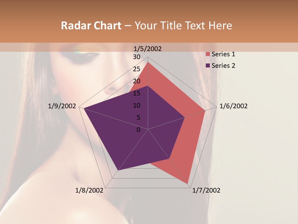 A Woman With Long Brown Hair And Green Eyes PowerPoint Template