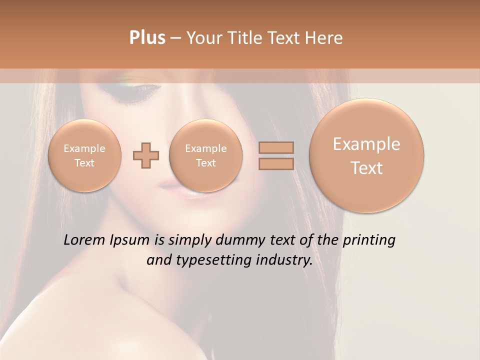 A Woman With Long Brown Hair And Green Eyes PowerPoint Template