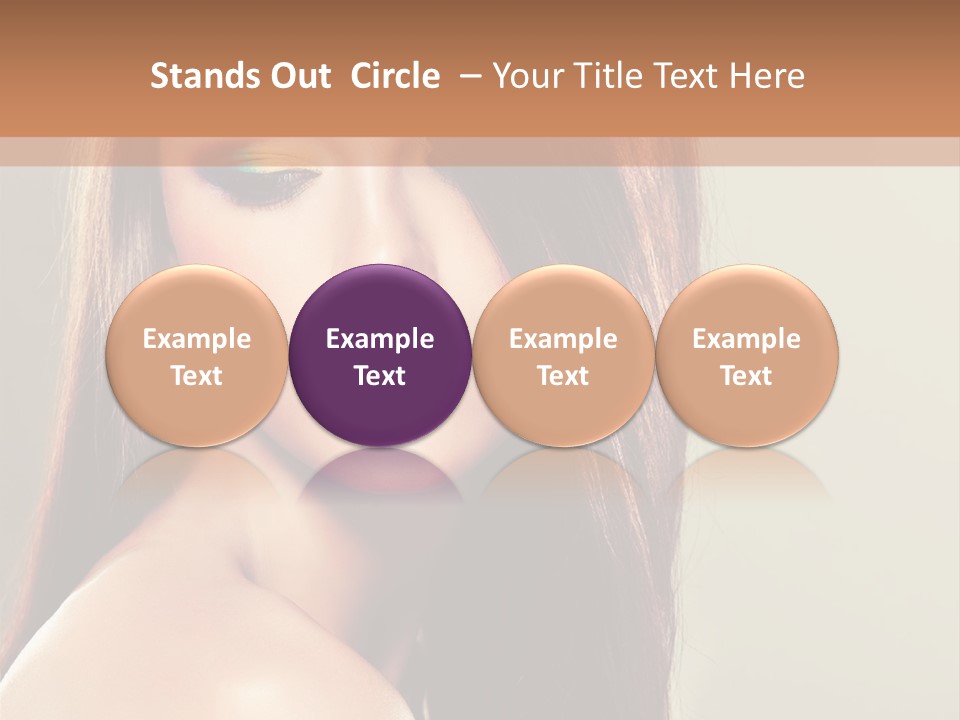 A Woman With Long Brown Hair And Green Eyes PowerPoint Template