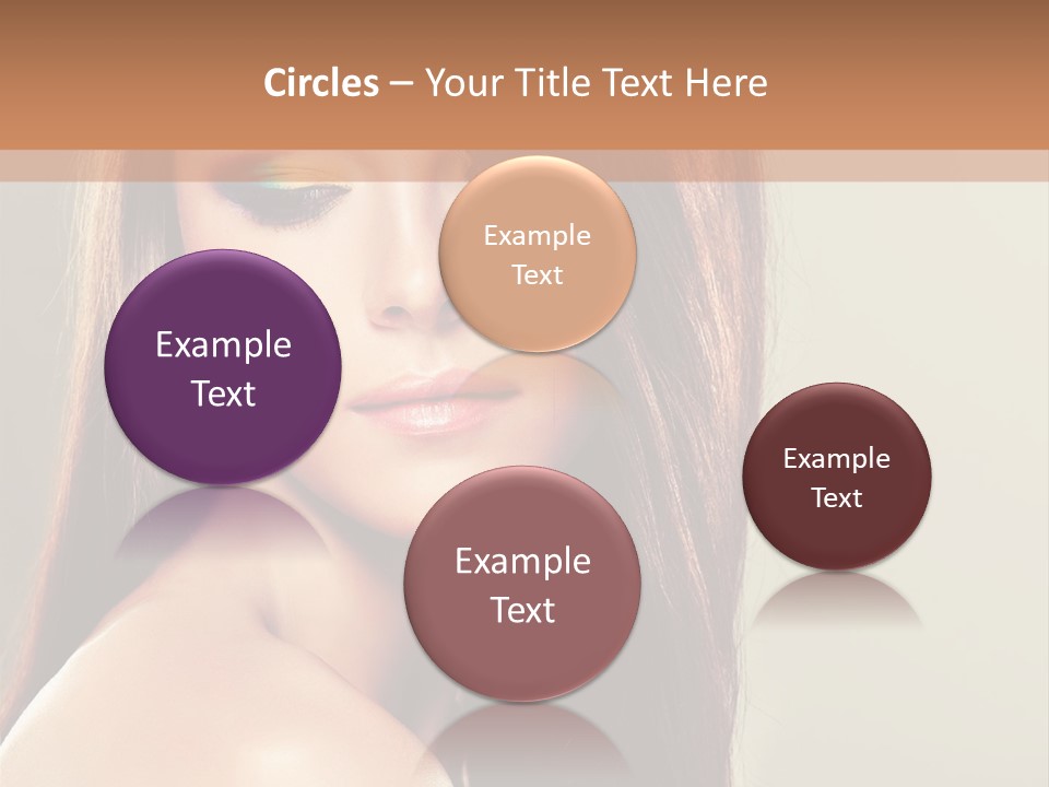 A Woman With Long Brown Hair And Green Eyes PowerPoint Template