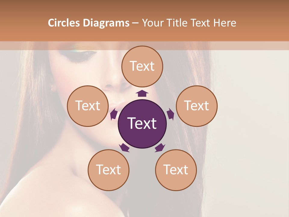 A Woman With Long Brown Hair And Green Eyes PowerPoint Template