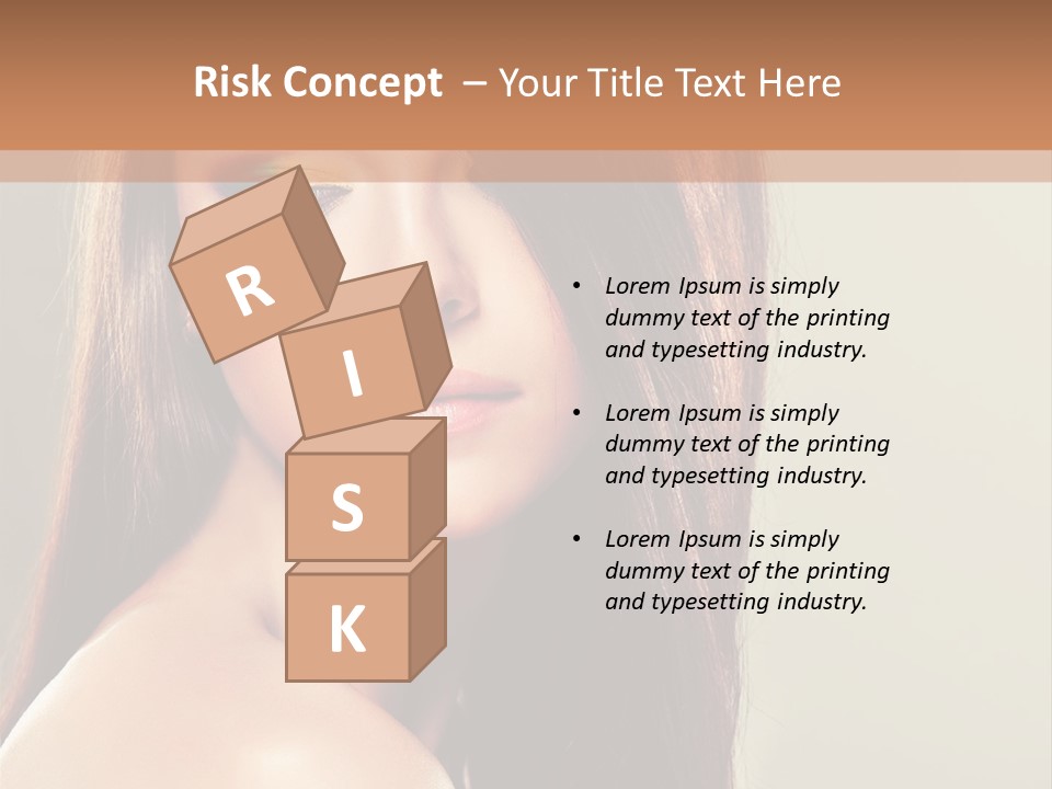 A Woman With Long Brown Hair And Green Eyes PowerPoint Template