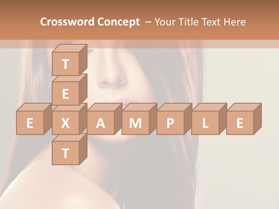 A Woman With Long Brown Hair And Green Eyes PowerPoint Template