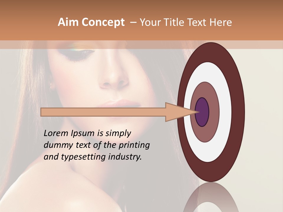 A Woman With Long Brown Hair And Green Eyes PowerPoint Template