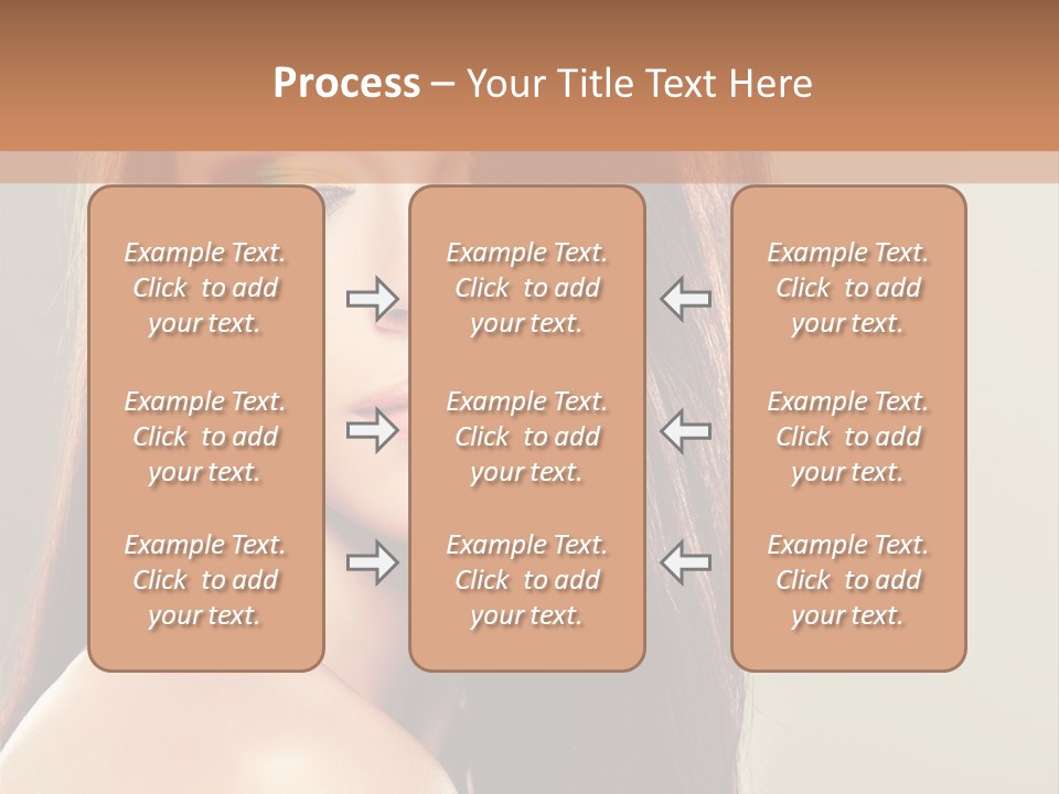 A Woman With Long Brown Hair And Green Eyes PowerPoint Template