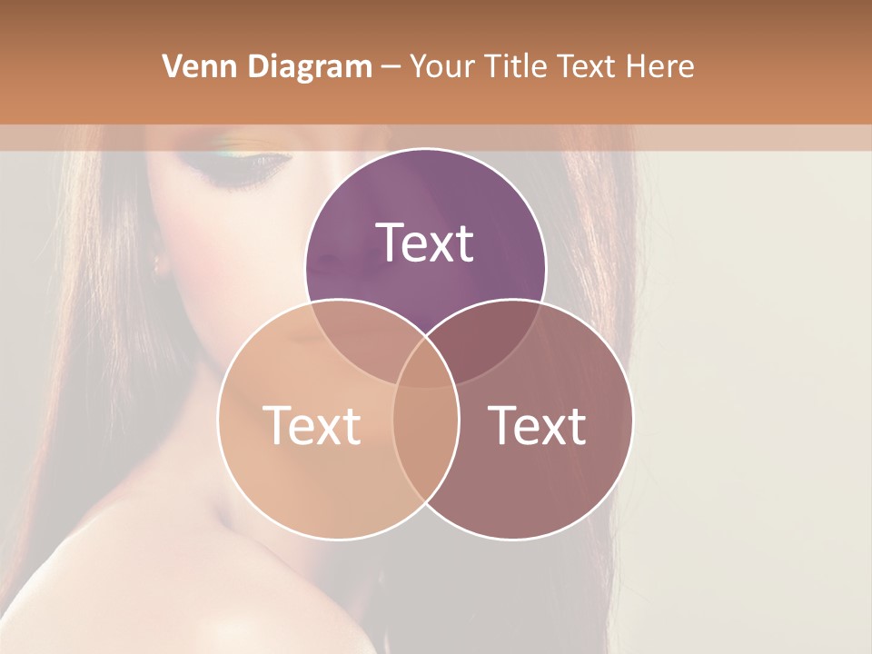 A Woman With Long Brown Hair And Green Eyes PowerPoint Template