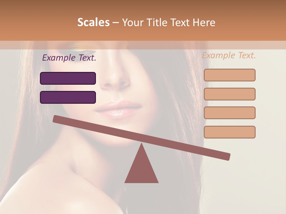 A Woman With Long Brown Hair And Green Eyes PowerPoint Template