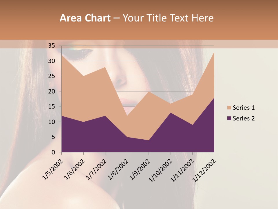 A Woman With Long Brown Hair And Green Eyes PowerPoint Template