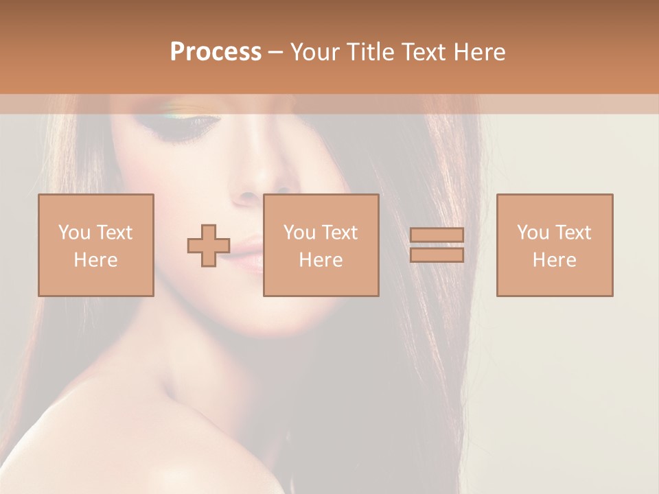 A Woman With Long Brown Hair And Green Eyes PowerPoint Template