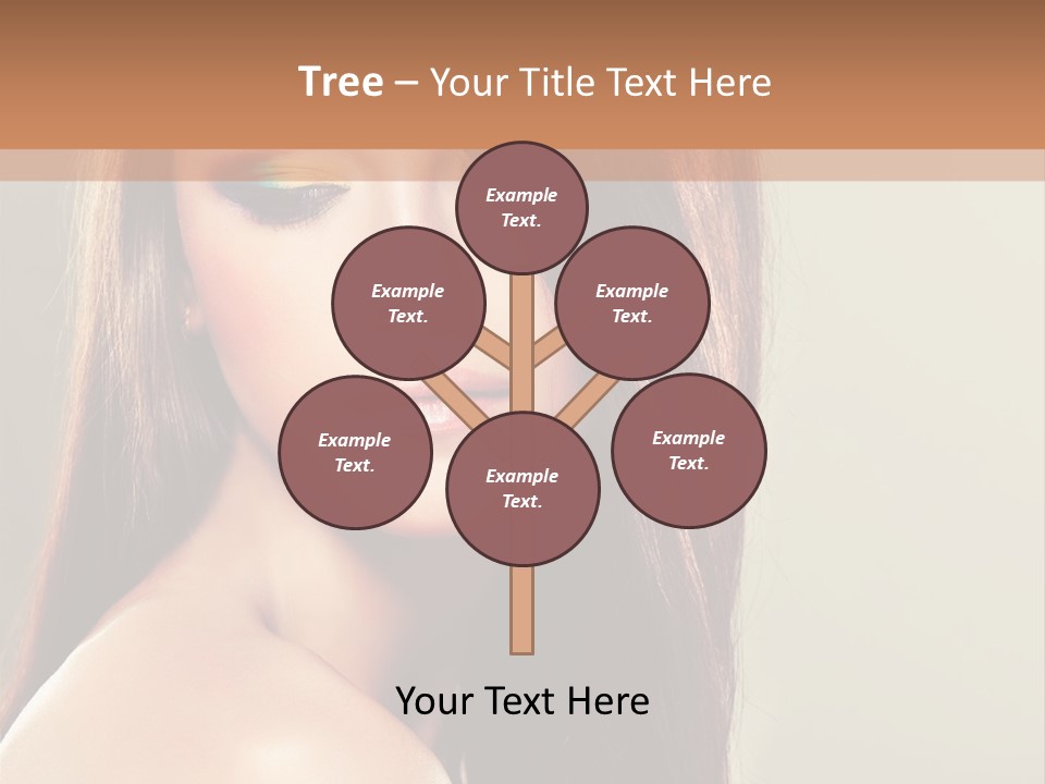 A Woman With Long Brown Hair And Green Eyes PowerPoint Template