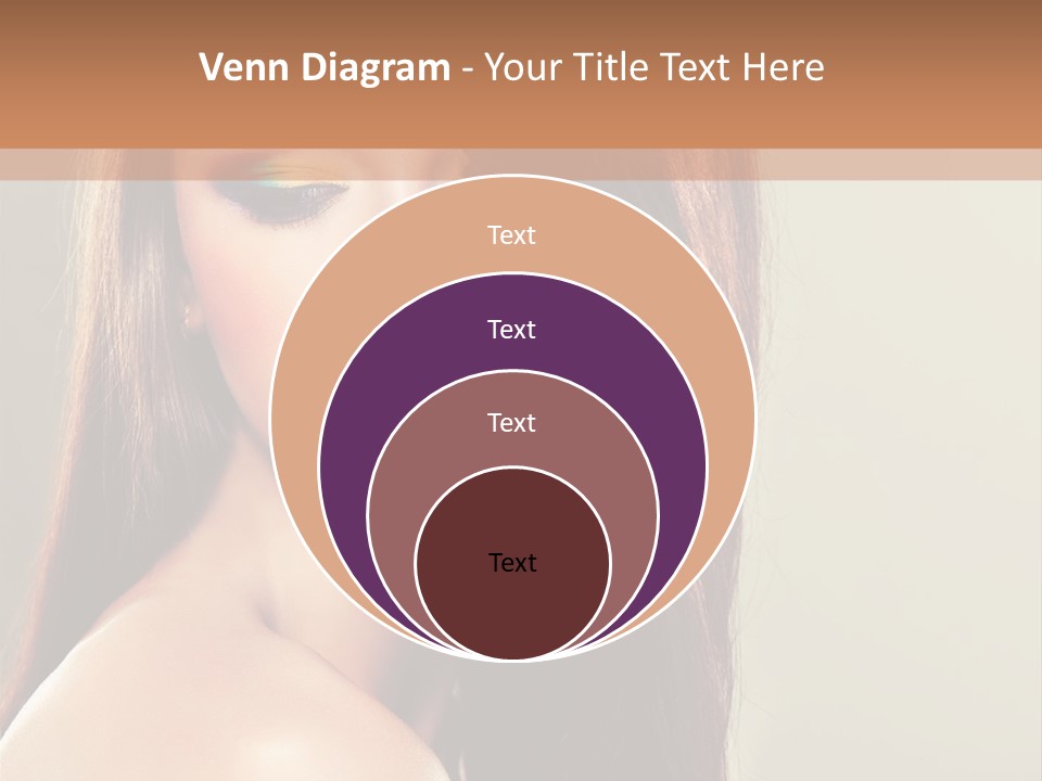 A Woman With Long Brown Hair And Green Eyes PowerPoint Template