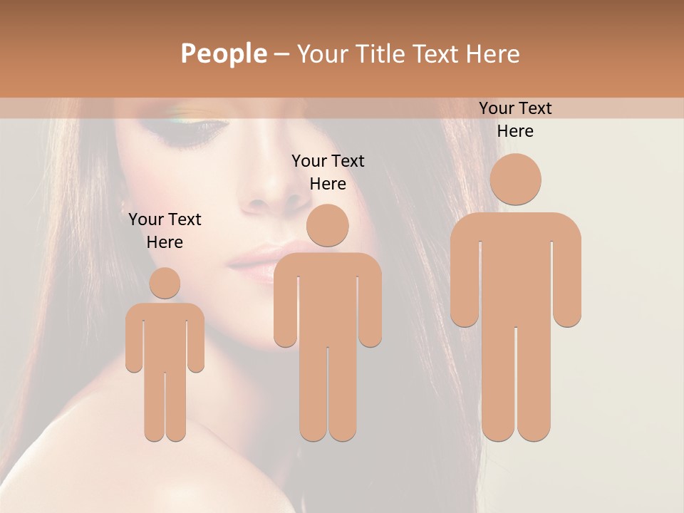 A Woman With Long Brown Hair And Green Eyes PowerPoint Template