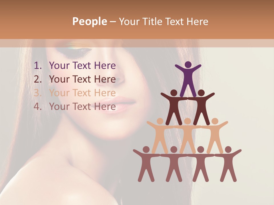 A Woman With Long Brown Hair And Green Eyes PowerPoint Template