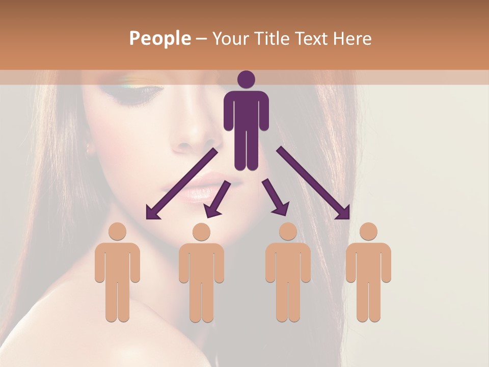 A Woman With Long Brown Hair And Green Eyes PowerPoint Template