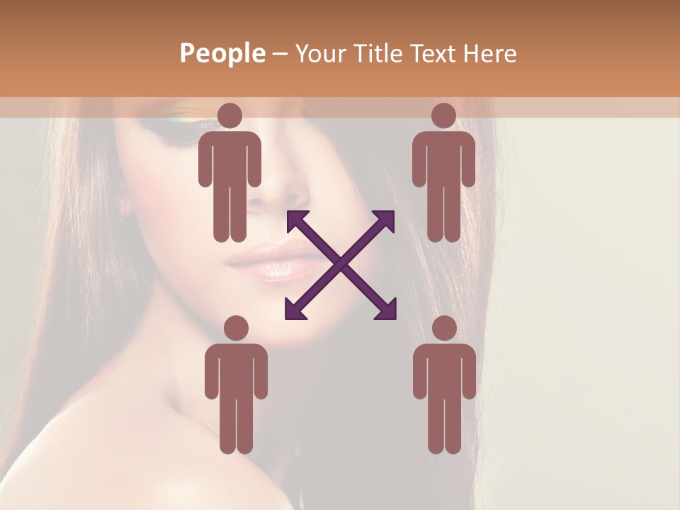 A Woman With Long Brown Hair And Green Eyes PowerPoint Template