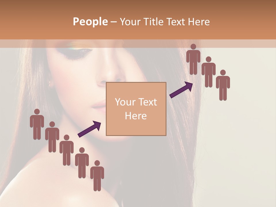 A Woman With Long Brown Hair And Green Eyes PowerPoint Template