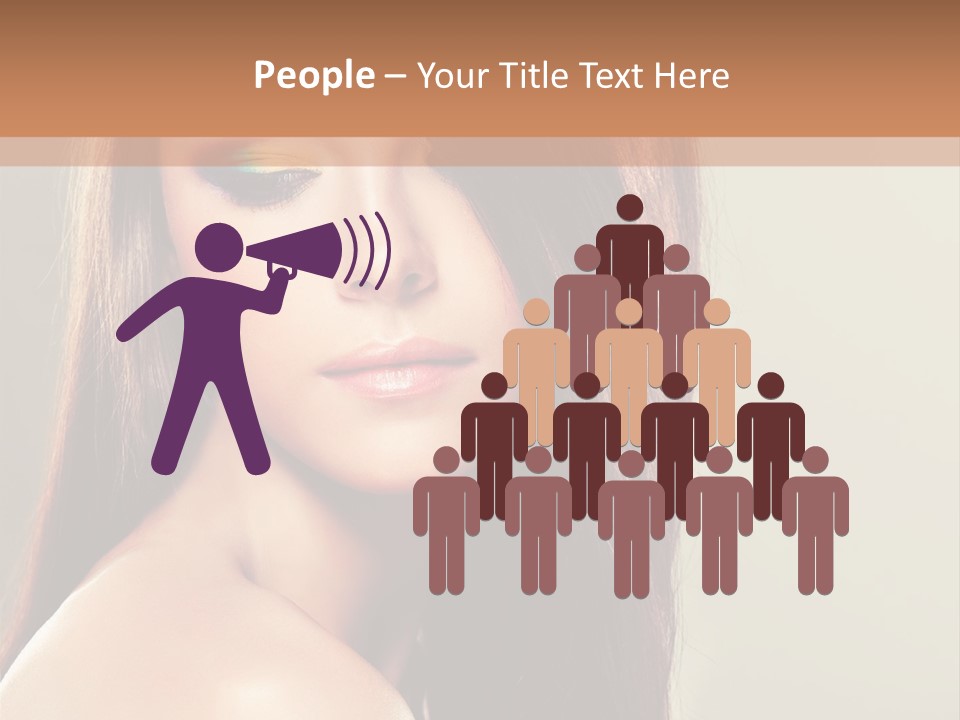 A Woman With Long Brown Hair And Green Eyes PowerPoint Template