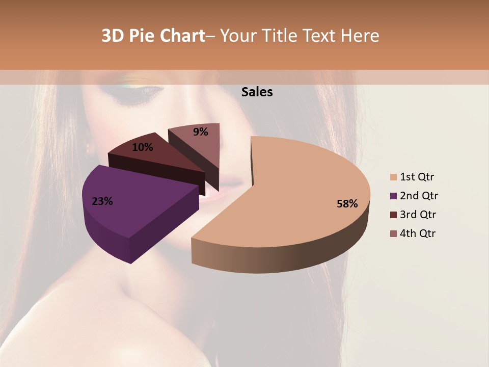 A Woman With Long Brown Hair And Green Eyes PowerPoint Template