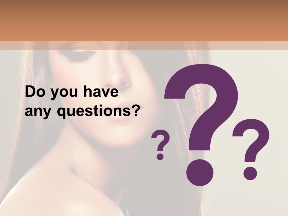 A Woman With Long Brown Hair And Green Eyes PowerPoint Template