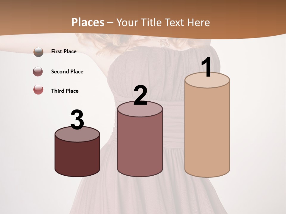 A Woman In A Short Dress Is Posing For A Picture PowerPoint Template