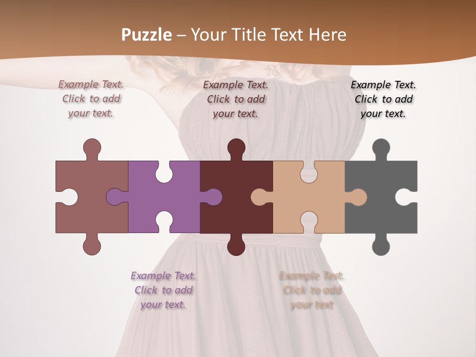 A Woman In A Short Dress Is Posing For A Picture PowerPoint Template