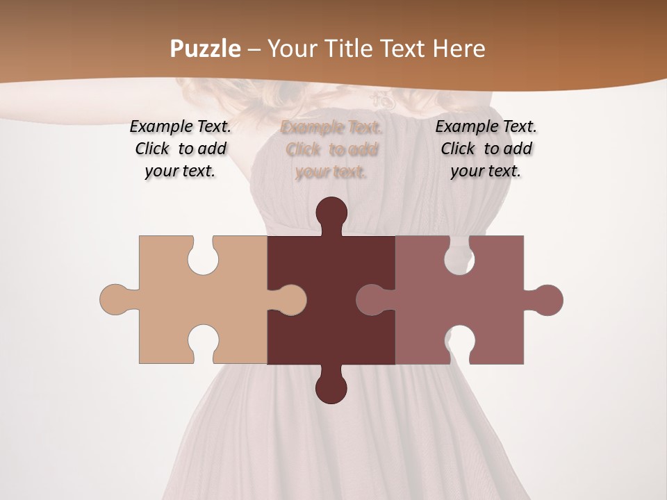 A Woman In A Short Dress Is Posing For A Picture PowerPoint Template