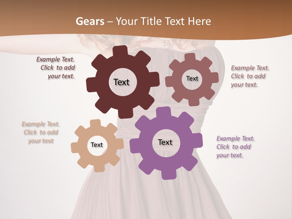 A Woman In A Short Dress Is Posing For A Picture PowerPoint Template