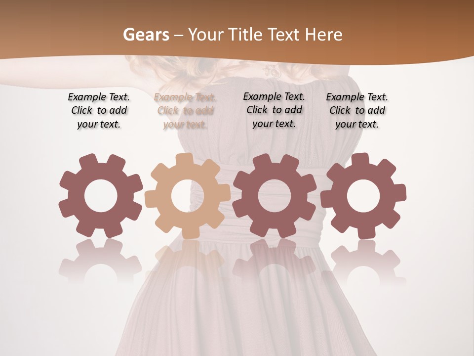 A Woman In A Short Dress Is Posing For A Picture PowerPoint Template