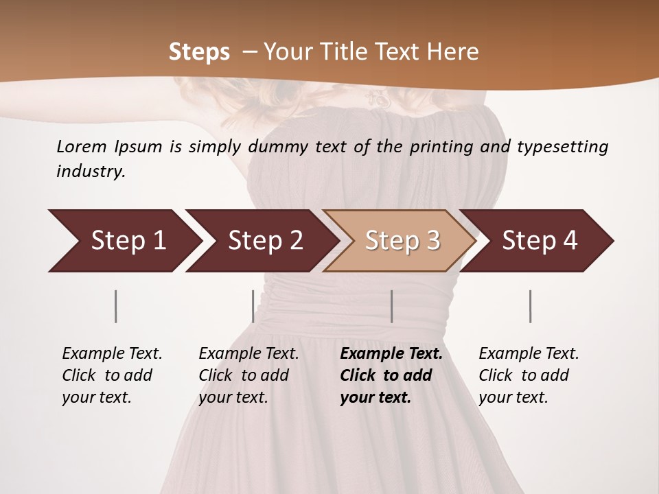 A Woman In A Short Dress Is Posing For A Picture PowerPoint Template