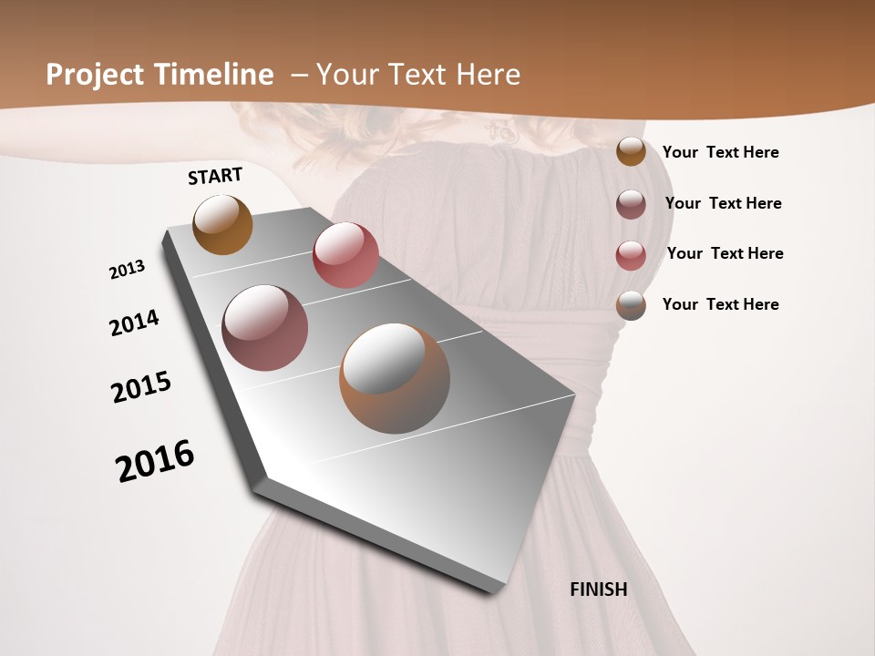 A Woman In A Short Dress Is Posing For A Picture PowerPoint Template