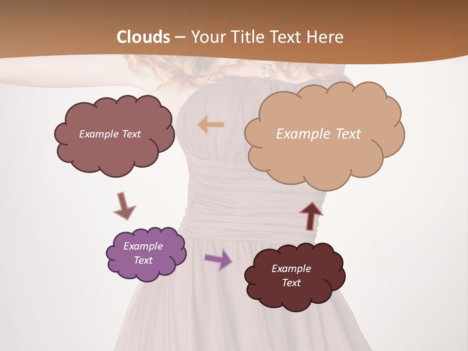 A Woman In A Short Dress Is Posing For A Picture PowerPoint Template