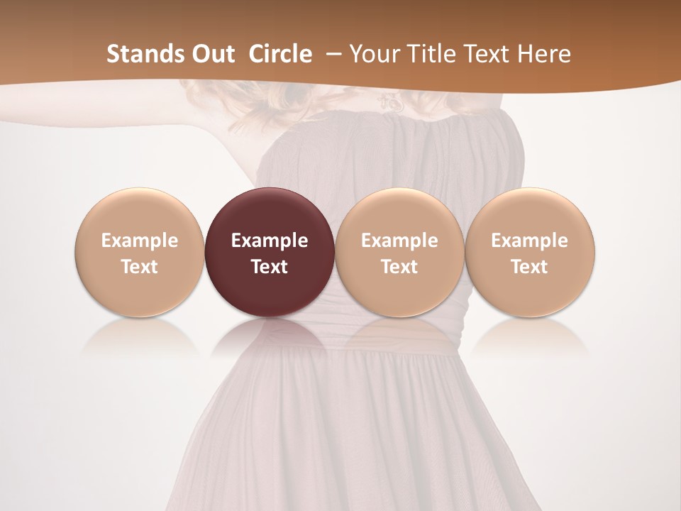 A Woman In A Short Dress Is Posing For A Picture PowerPoint Template