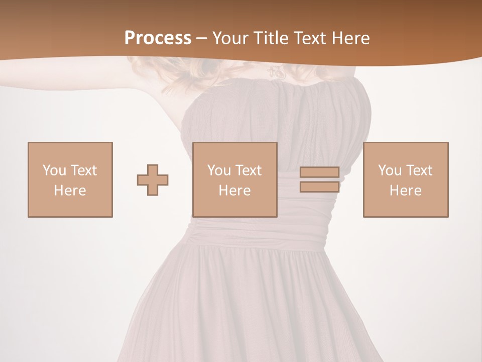 A Woman In A Short Dress Is Posing For A Picture PowerPoint Template